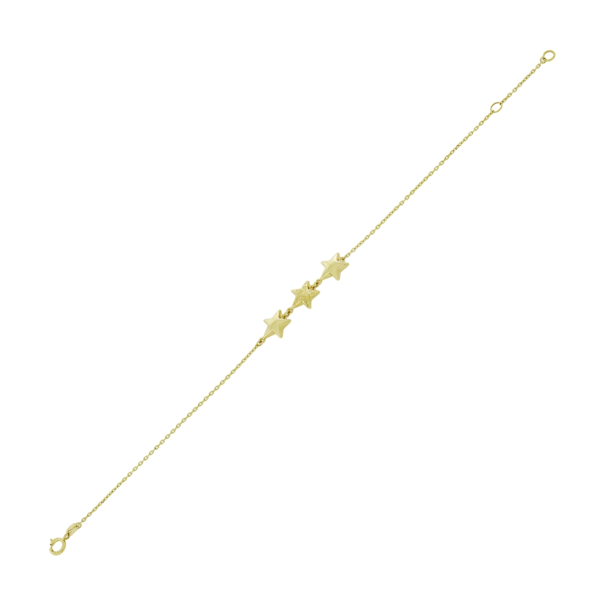 Pulsera en oro amarillo de 18 Kilates con visos, 19 cm. de largo, 1 mm. de ancho