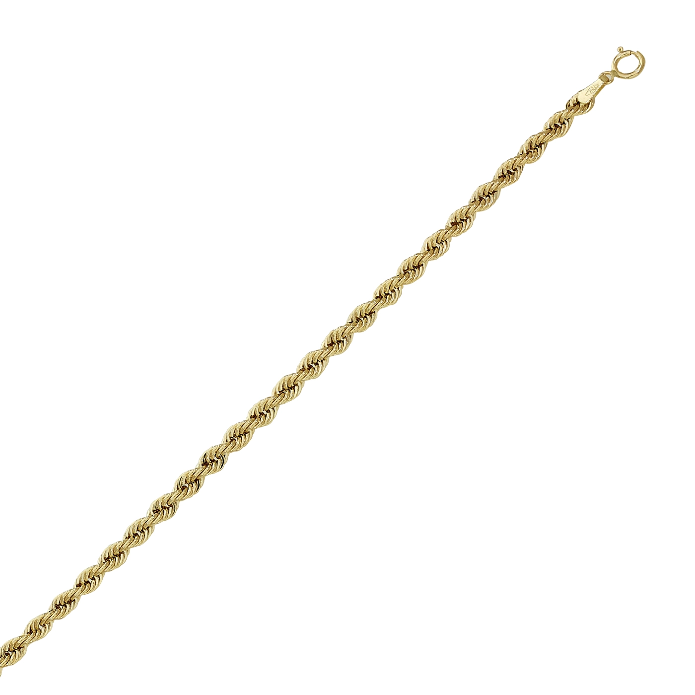 Pulsera en oro amarillo de 18 Kilates, 19 cm. de largo, 3 mm. de ancho