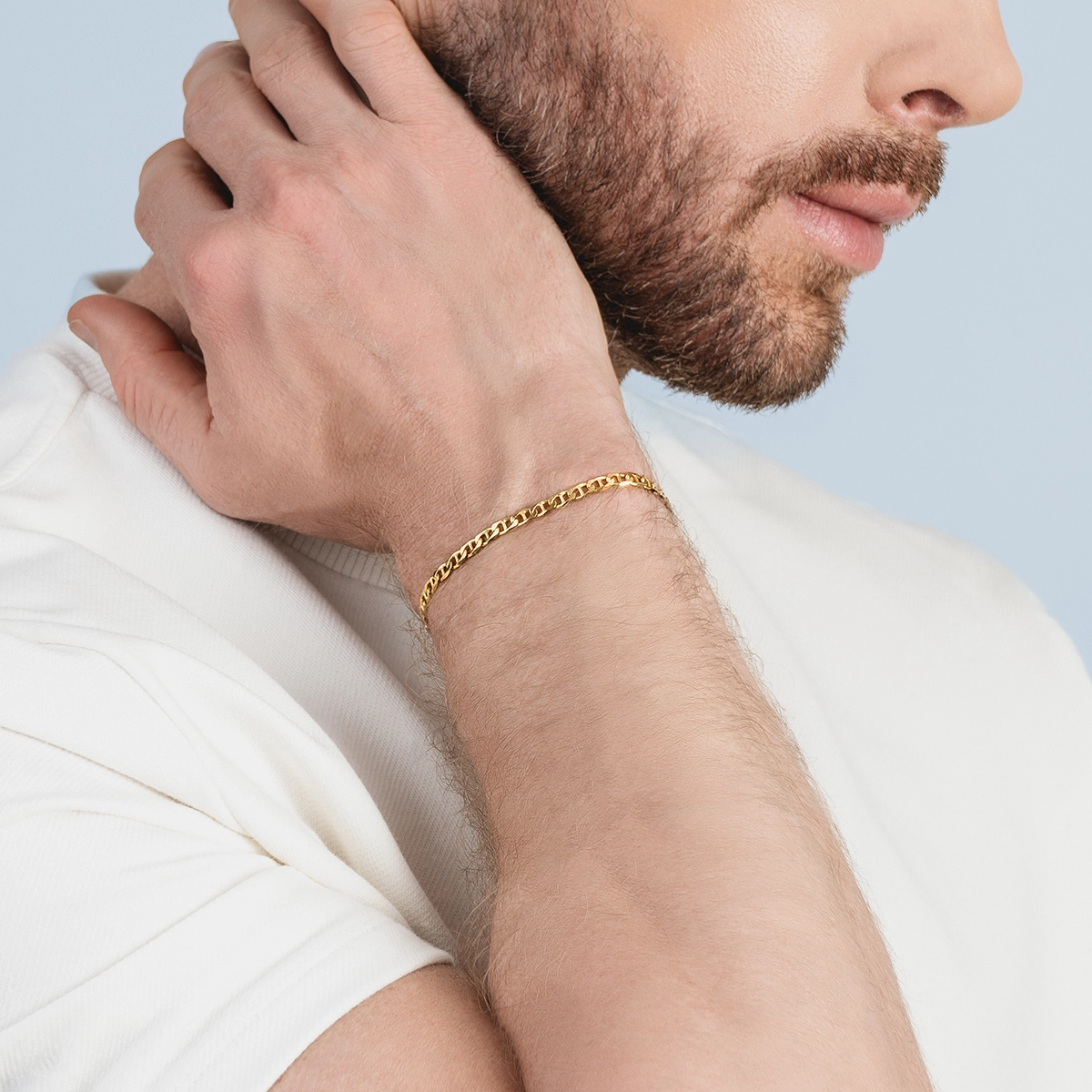 Pulsera en oro amarillo de 18 Kilates, 21 cm. de largo, 3.50 mm. de ancho