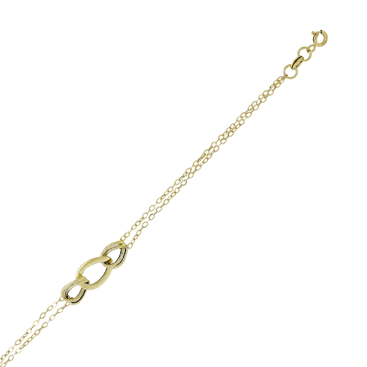 Pulsera en oro amarillo de 18 Kilates con visos, 18 cm. de largo, 1.50 mm. de ancho