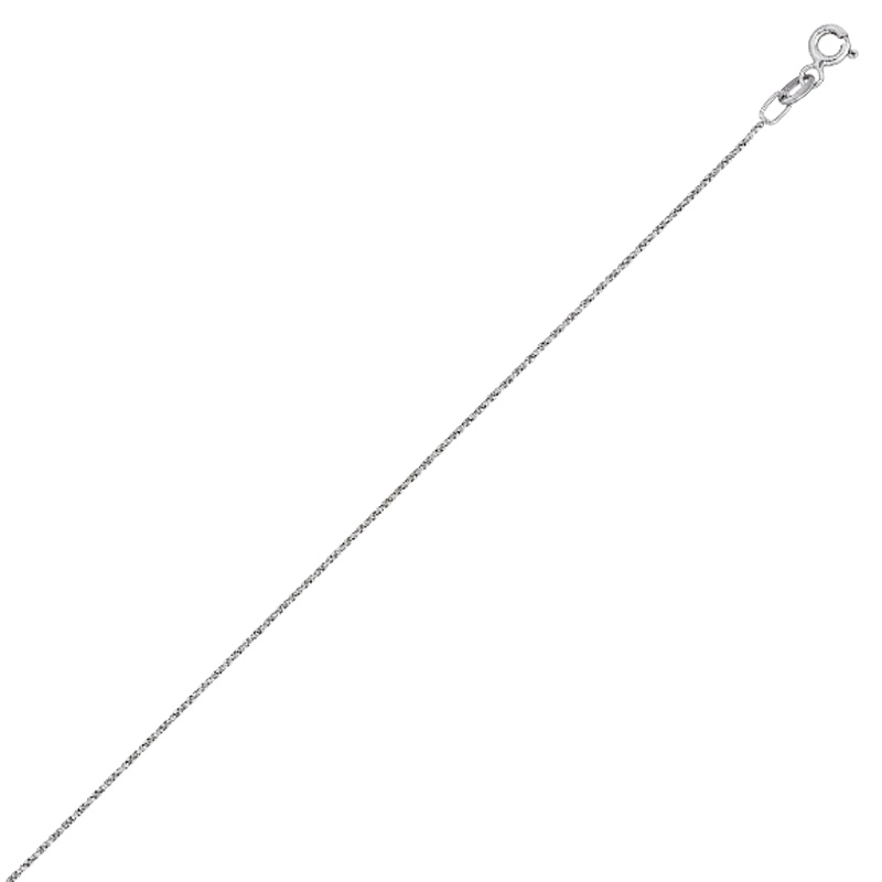 Pulsera en oro blanco de 18 Kilates con visos diamantado, 19 cm. de largo, 1 mm. de ancho