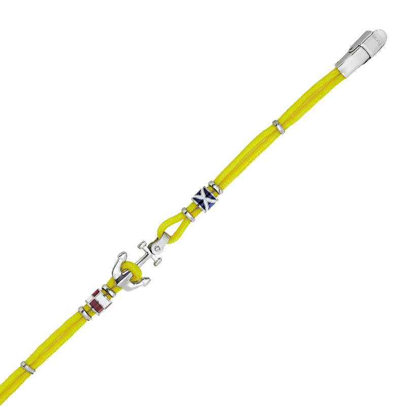 Pulsera en lona, 21 cm. de largo, 2.50 mm. de ancho, con terminado en acero - Colección Forza