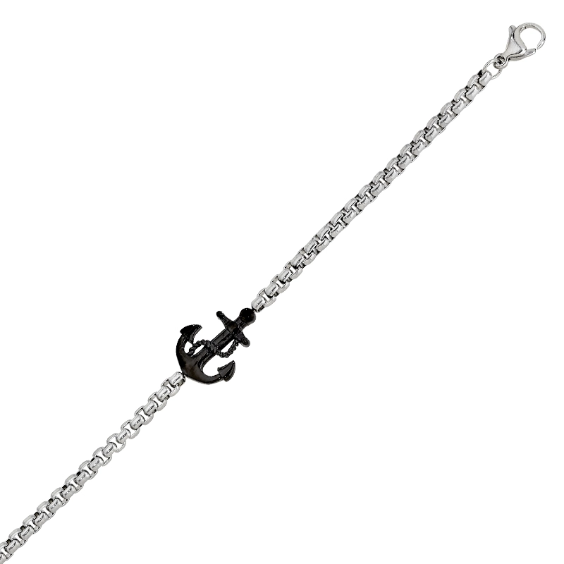 Pulsera de ancla en acero, 17 cm. de largo, 3.50 mm. de ancho - Colección Forza