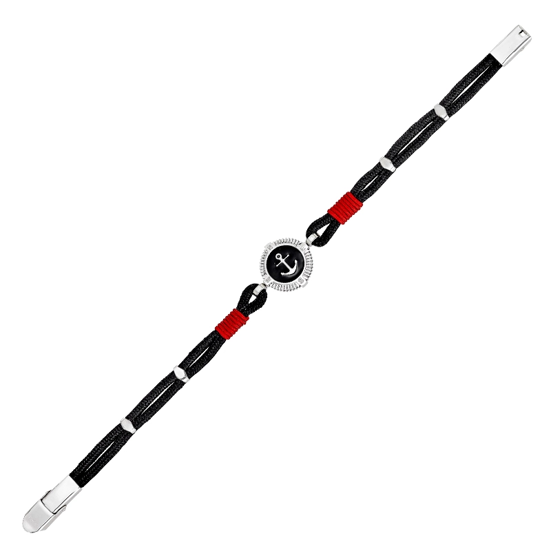 Pulsera en lona y acero, 21 cm. de largo, 2.50 mm. de ancho - Colección Forza