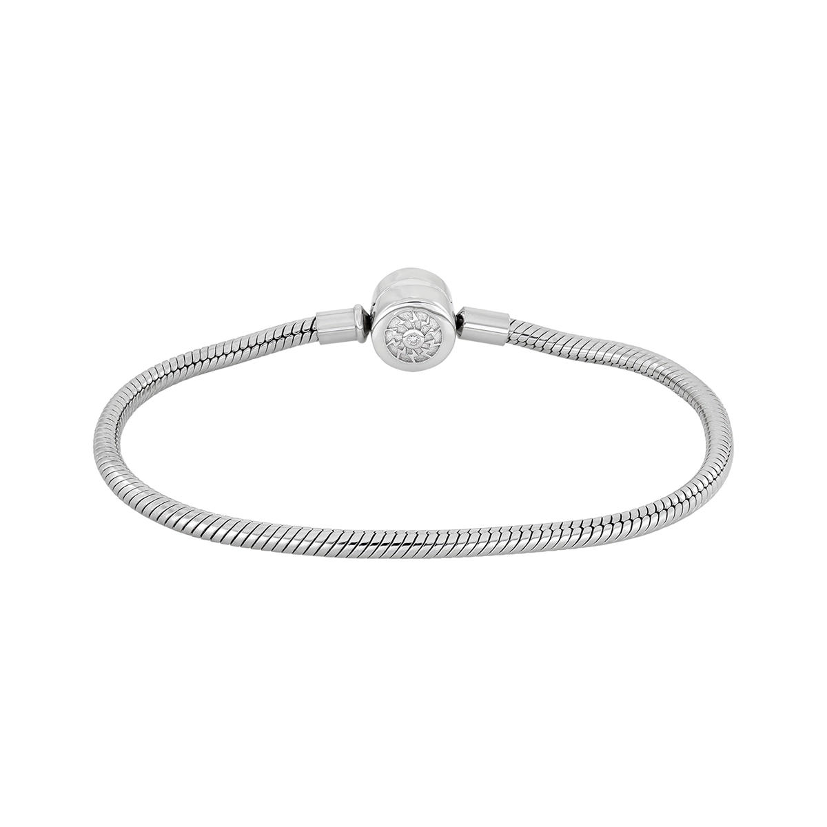 Pulsera en plata Ley 925, con cristales, 18 cm. de largo, 3 mm. de ancho
