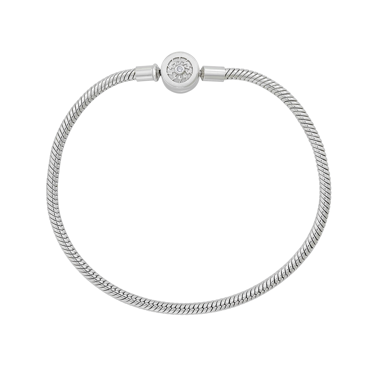 Pulsera en plata Ley 925, con cristales, 18 cm. de largo, 3 mm. de ancho