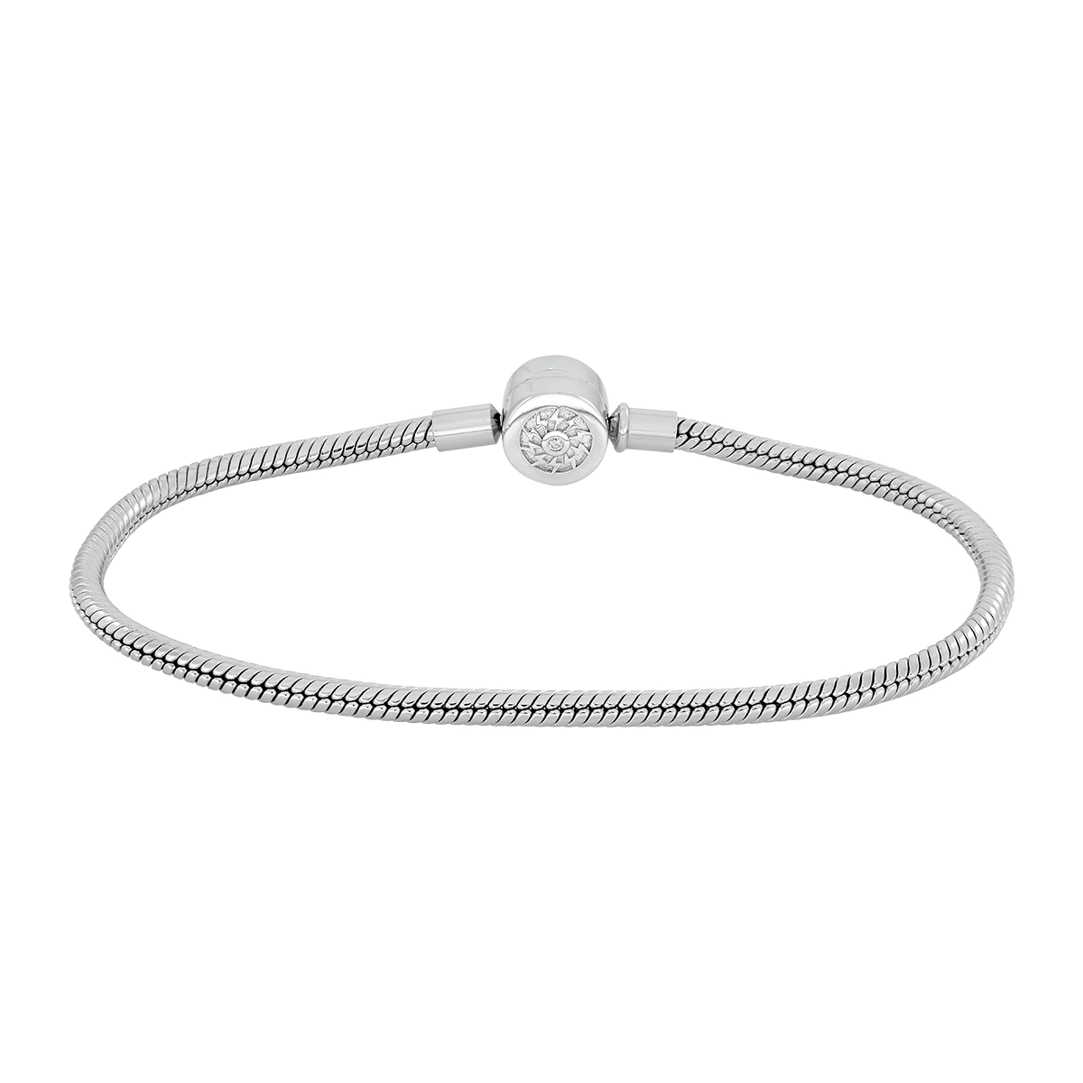Pulsera en plata Ley 925, con cristales, 21 cm. de largo, 3 mm. de ancho