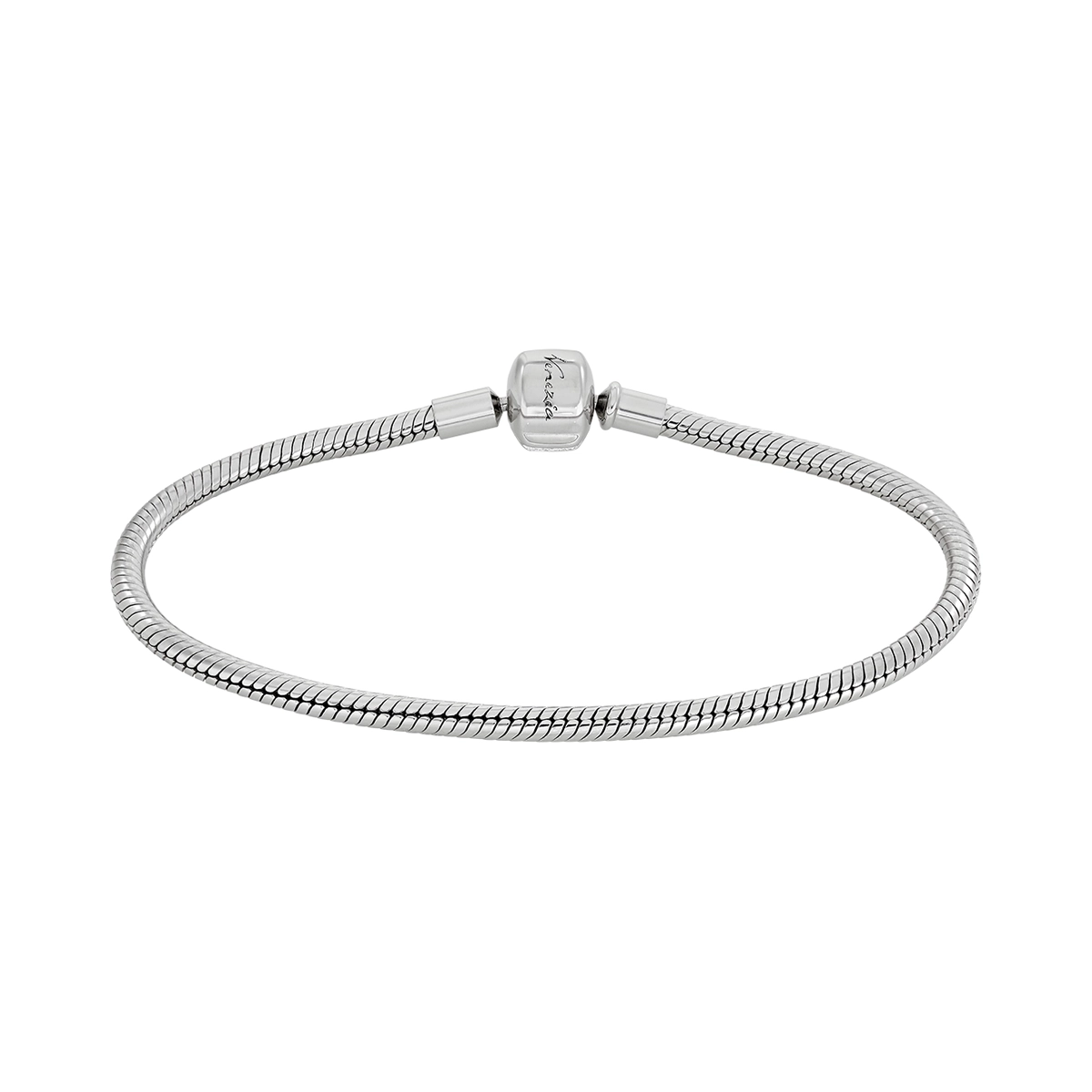 Pulsera en plata Ley 925, 19 cm. de largo, 3 mm. de ancho