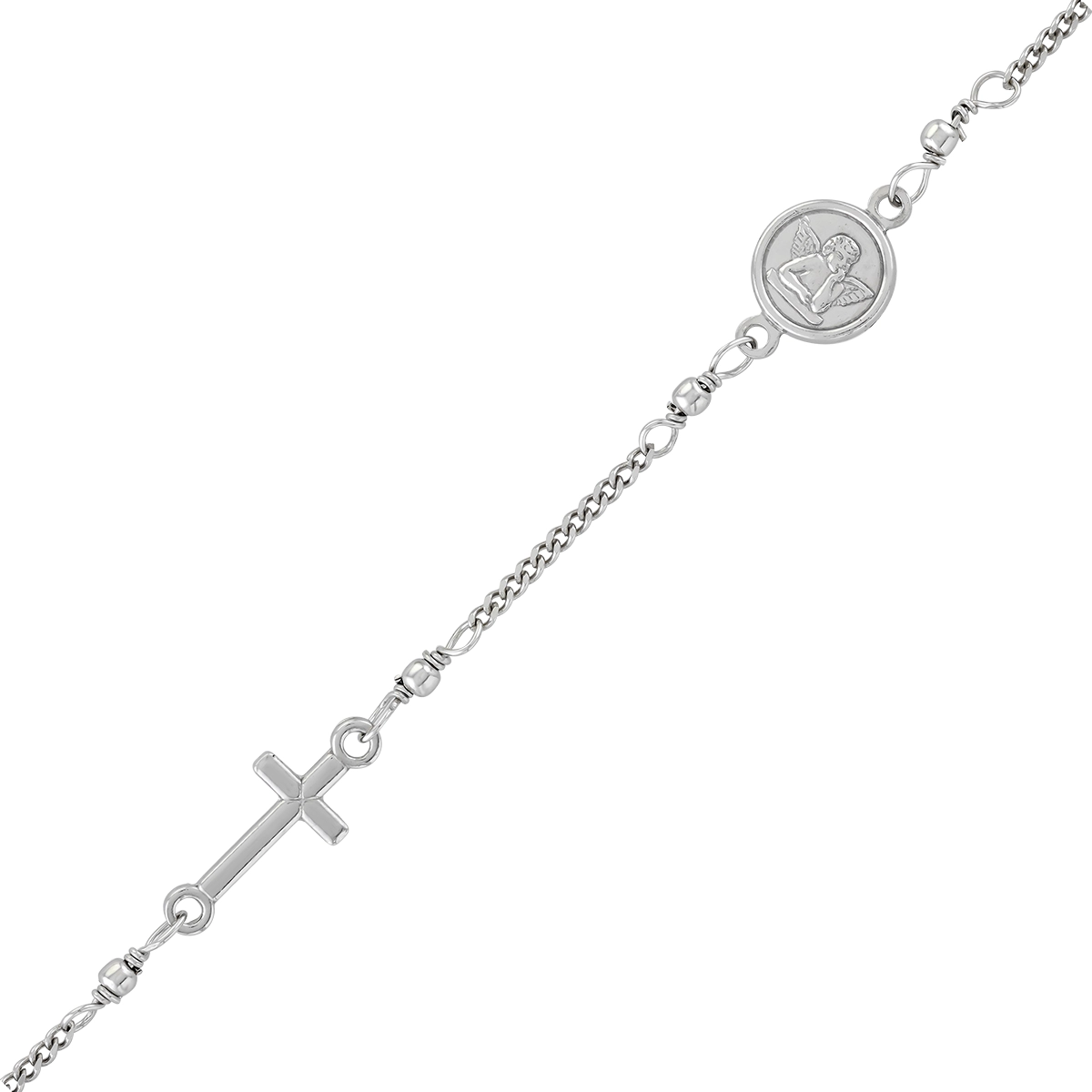 Pulsera angelito de la guarda en plata Ley 925 - Colección Sueños