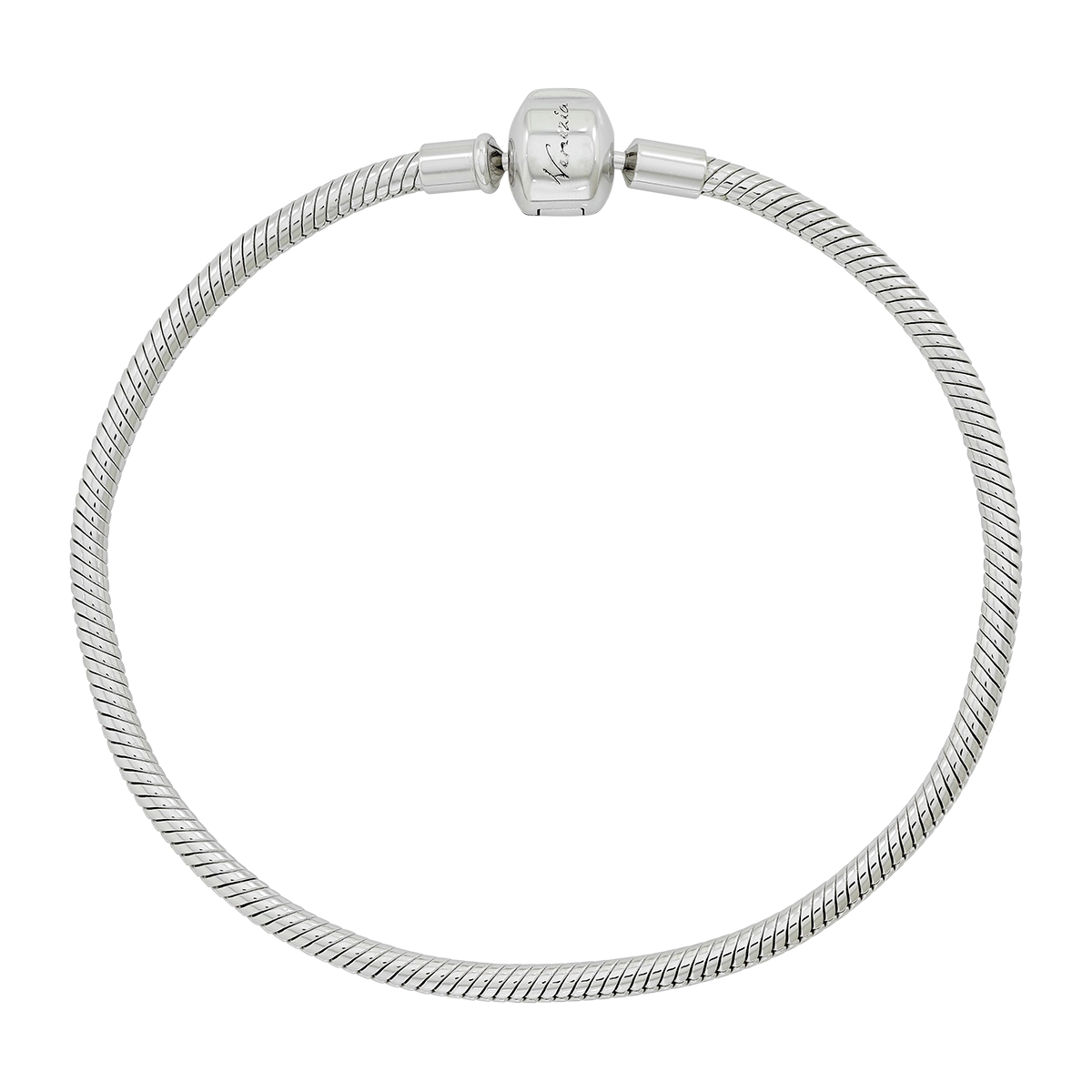 Pulsera en plata Ley 925, 21 cm. de largo, 3 mm. de ancho