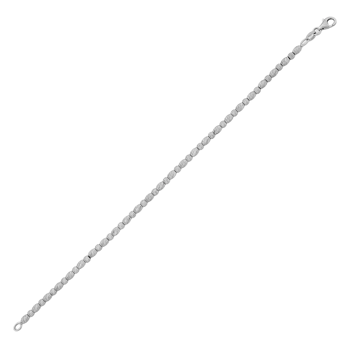 Pulsera en plata Ley 925 con visos, 19 cm. de largo, 3 mm. de ancho, de la coleccion Sueños