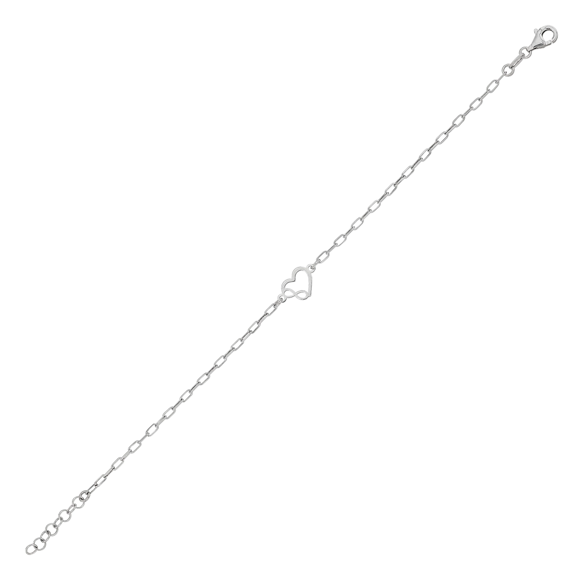 Pulsera amor infinito en plata Ley 925, 17 cm. de largo - Colección Sueños