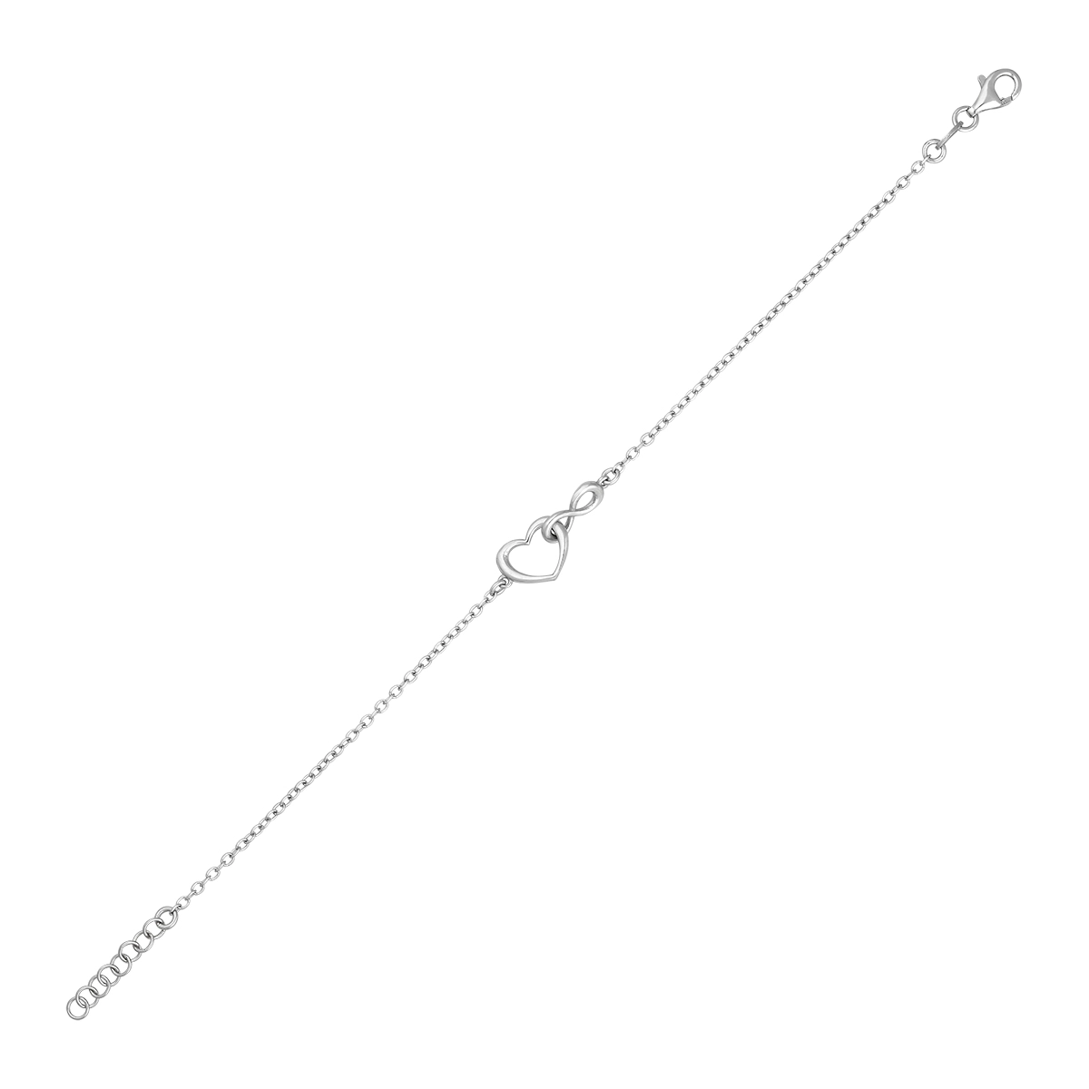 Pulsera en plata Ley 925, 17 cm. de largo, 1.50 mm. de ancho, de la coleccion Sueños