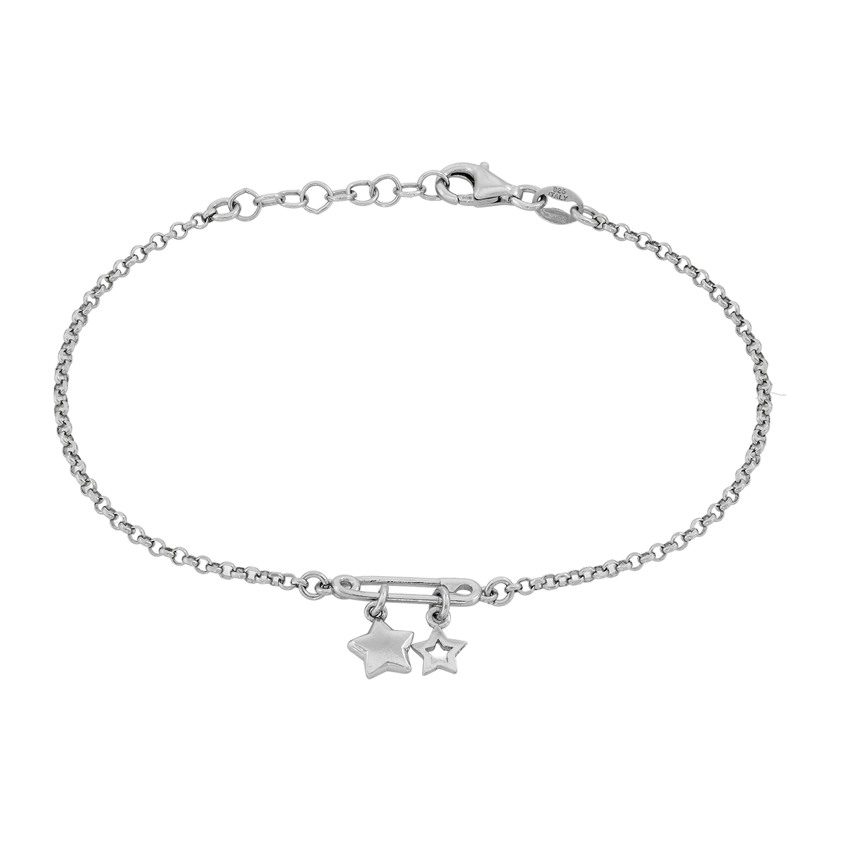 Pulsera en plata Ley 925, 17 cm. de largo, 1.50 mm. de ancho, de la coleccion Sueños