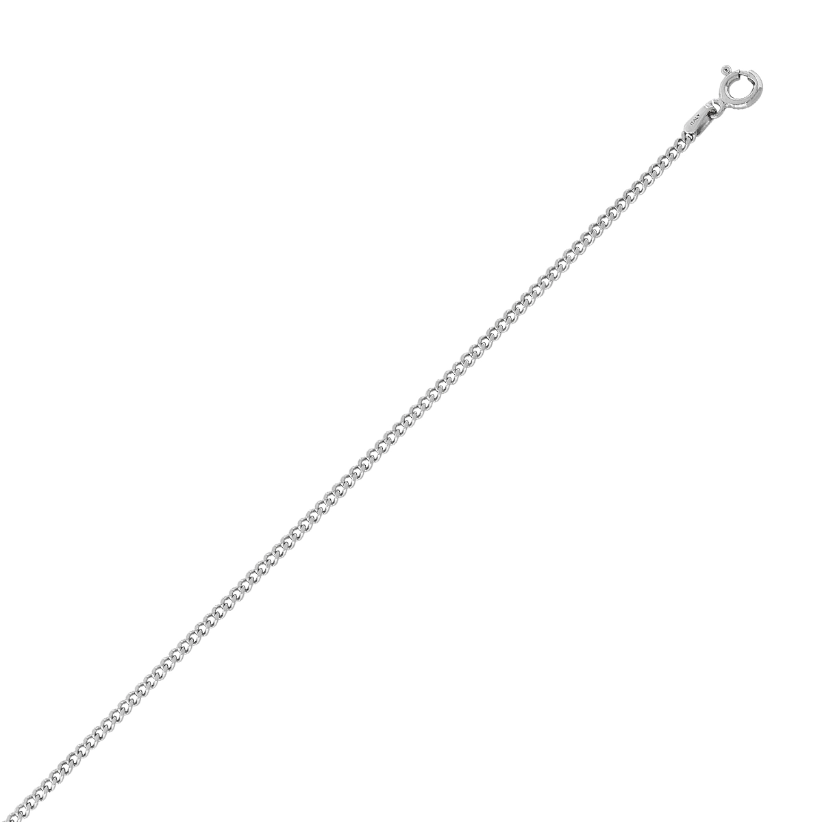 Pulsera en plata Ley 925, 19 cm. de largo, 2 mm. de ancho