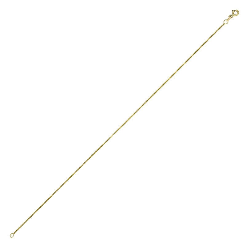 Tobillera en oro amarillo de 18 Kilates, Espiga, 23 cm. de largo, 1 mm. de ancho