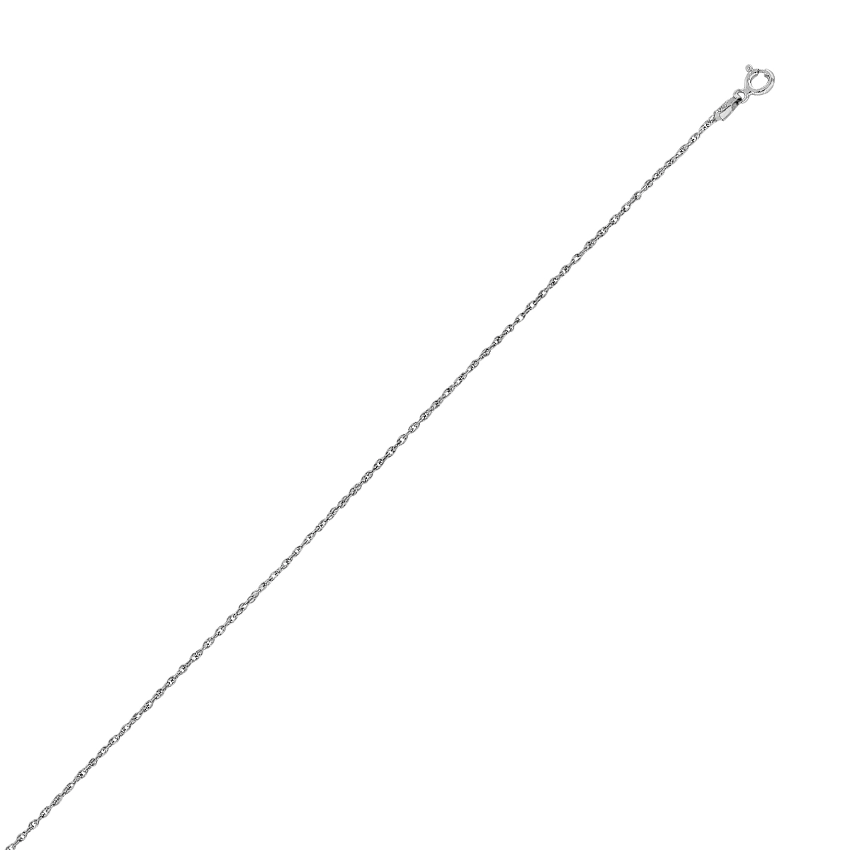Tobillera en plata Ley 925, Corazón, 23 cm. de largo, 1.30 mm. de ancho