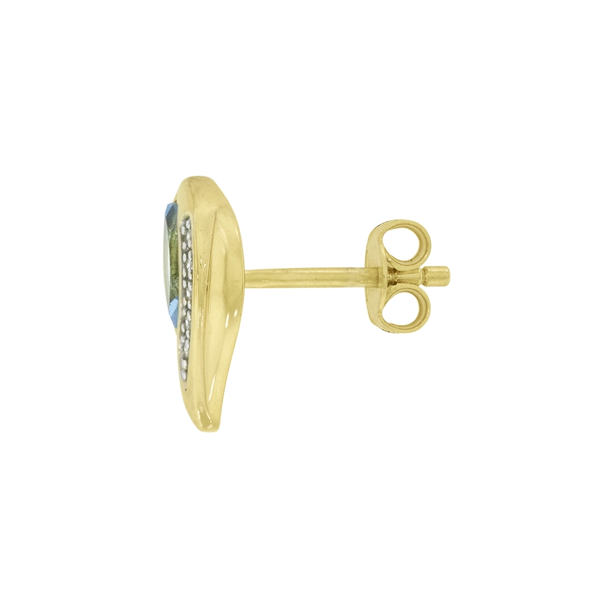 Topos en oro amarillo de 18 Kilates, Franja, con 2 topacios centrales y decoración en diamantes de 0.05 Ct
