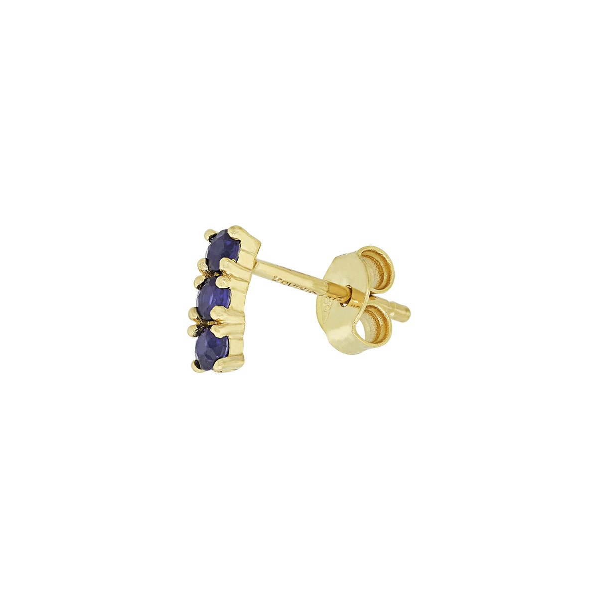 Topos en oro amarillo de 18 Kilates, con 6 zafiros centrales de 0.30 Ct