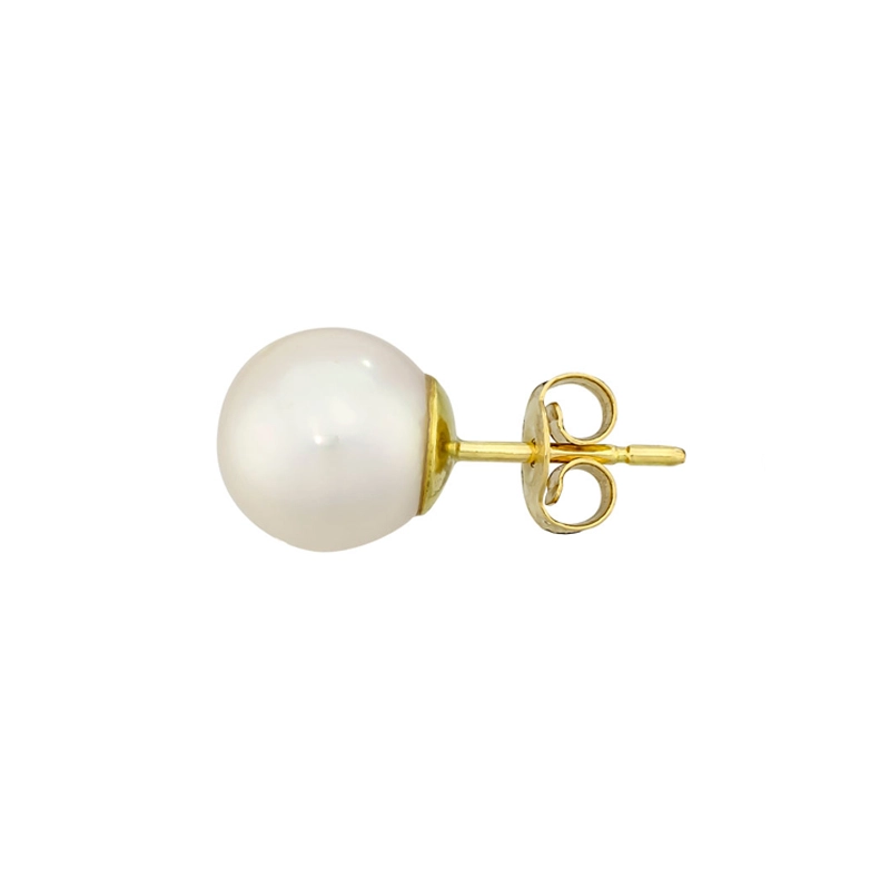 Topos en oro amarillo de 18 Kilates, Solitario, con perlas centrales de 8 mm de ancho aprox