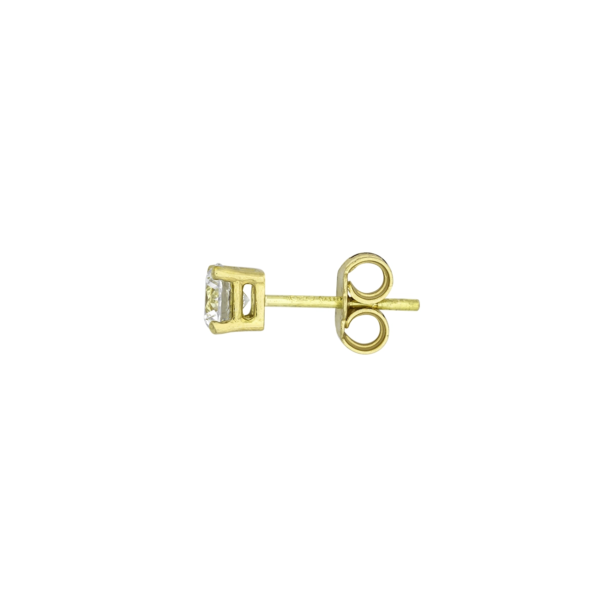 Topos studs en oro amarillo de 18 Kilates, con 2 zircones centrales