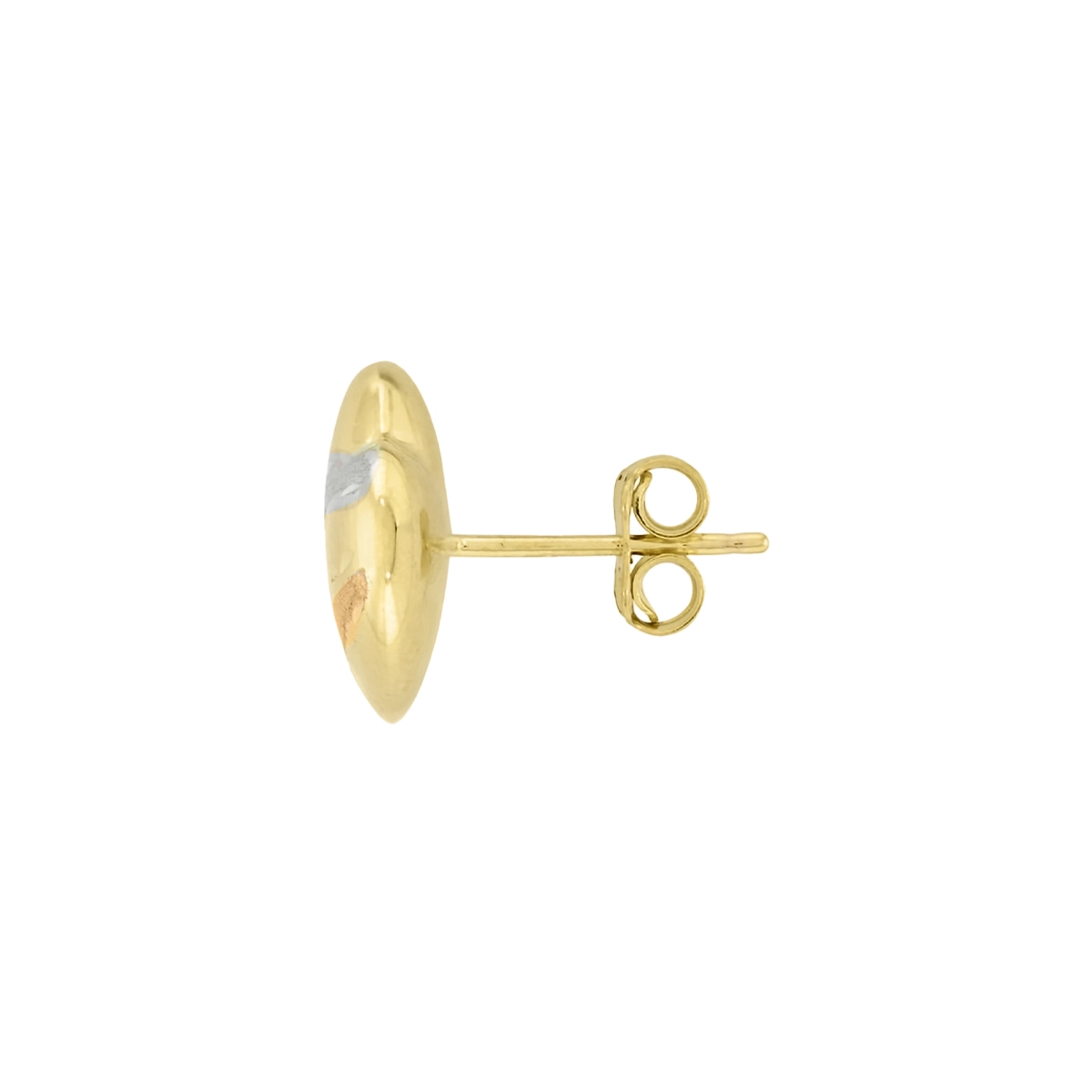 Topos en oro amarillo de 18 Kilates con visos satinado, Corazón, 12 mm. de ancho