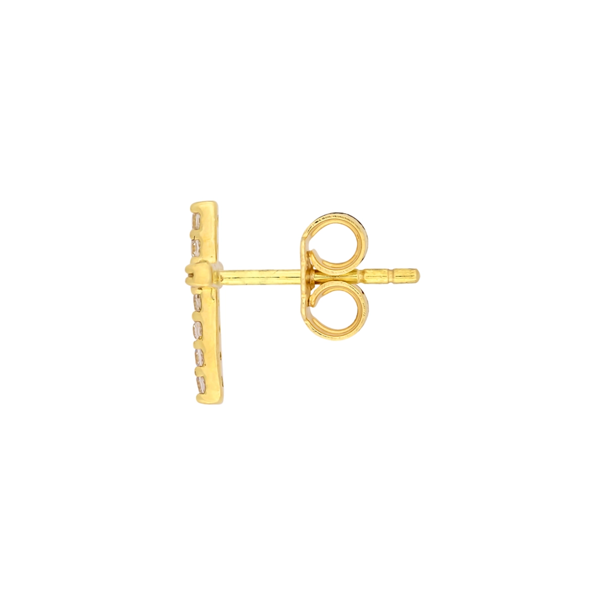 Topos de cruz en oro amarillo de 18 Kilates, con zircones