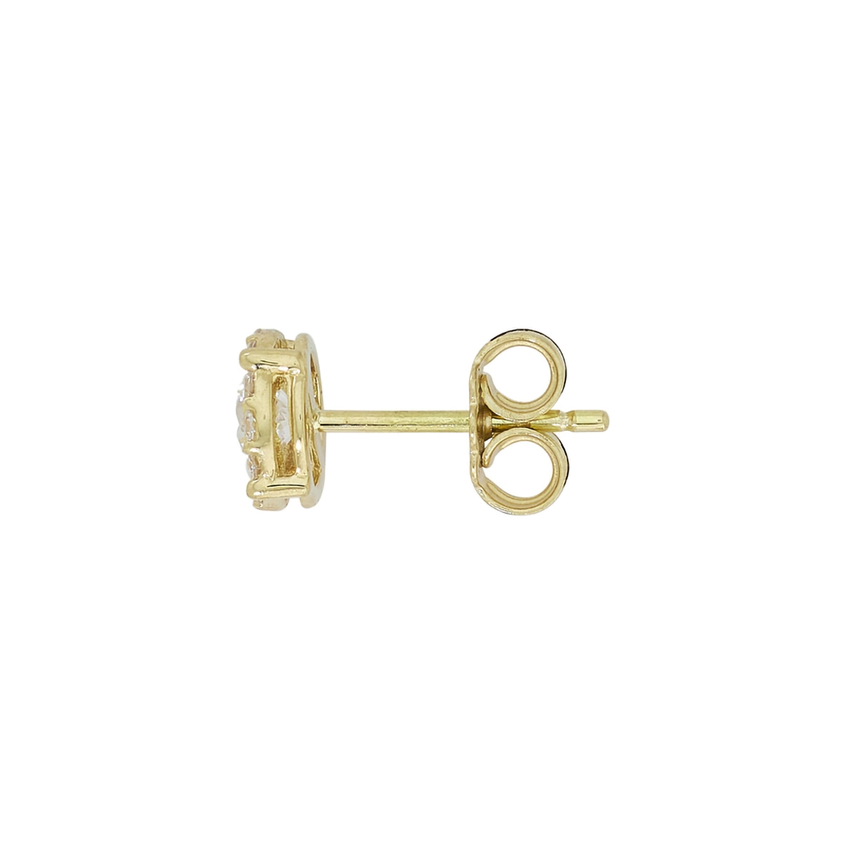 Topos en oro amarillo de 18 Kilates, con 2 zircones centrales y decoración en zircones, 6.50 mm. de ancho