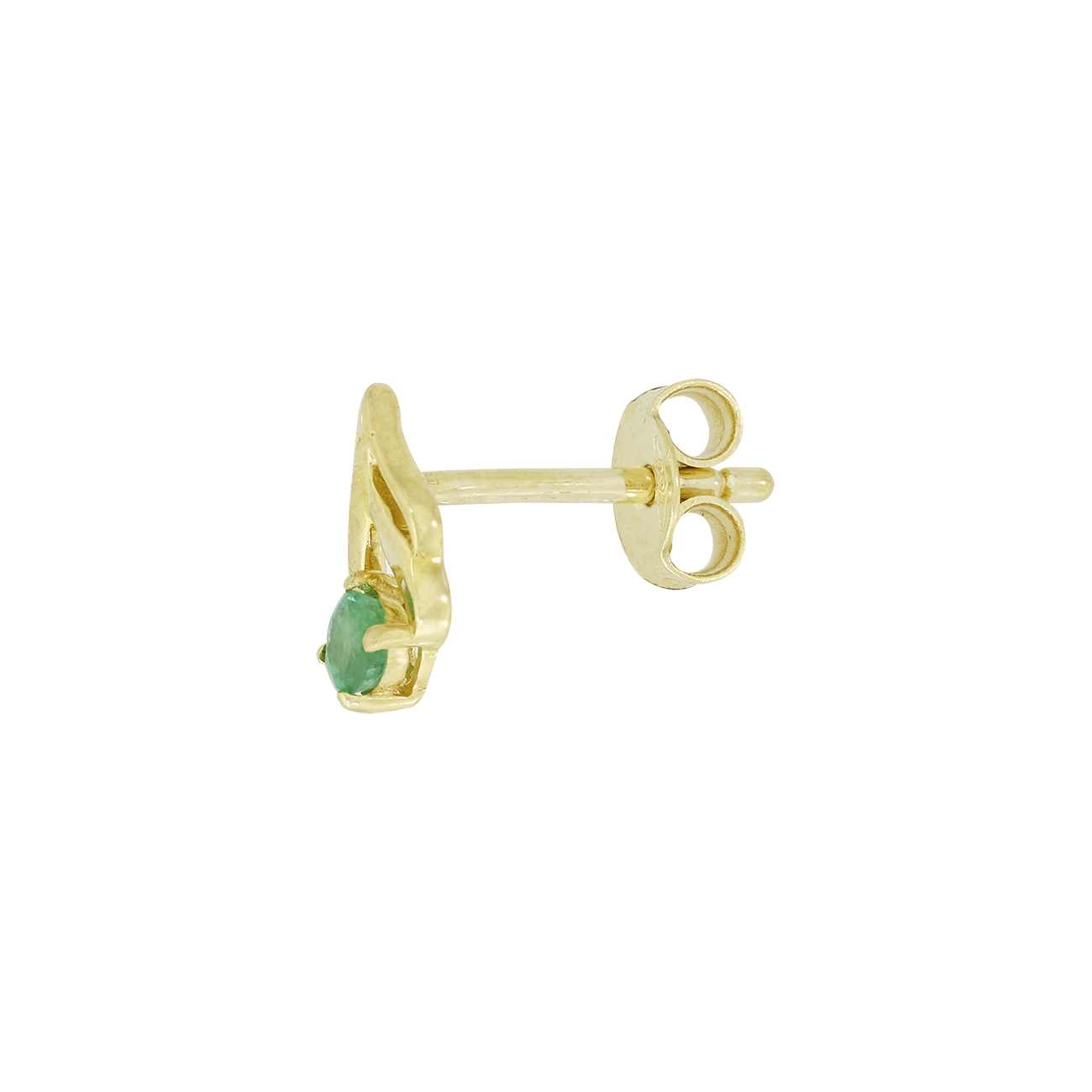 Topos en oro amarillo de 18 Kilates, Franja, con 2 esmeraldas centrales de 0.10 Ct