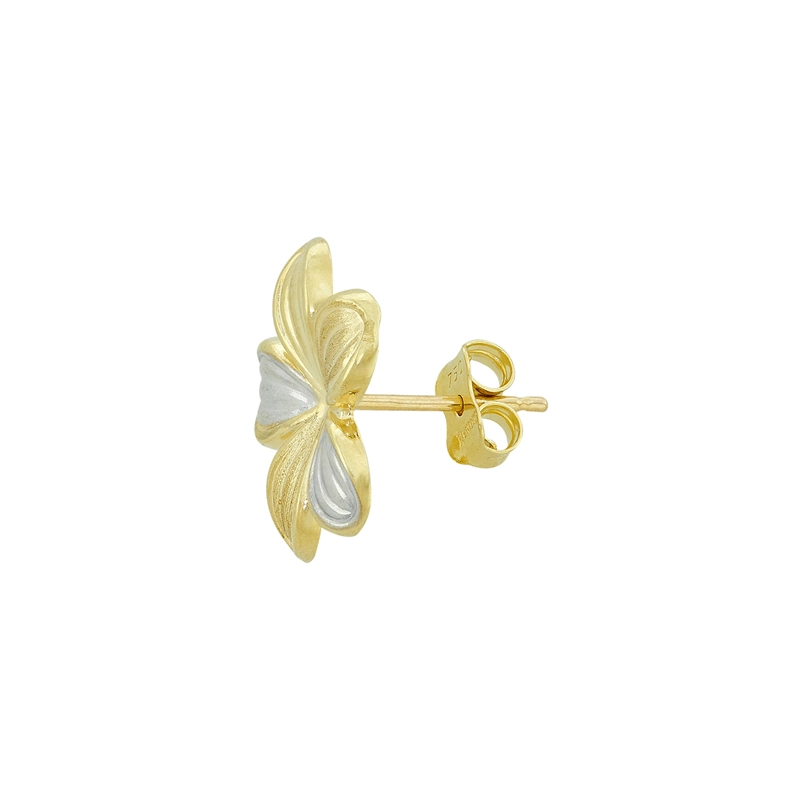 Topos en oro amarillo de 18 Kilates satinado, Flores