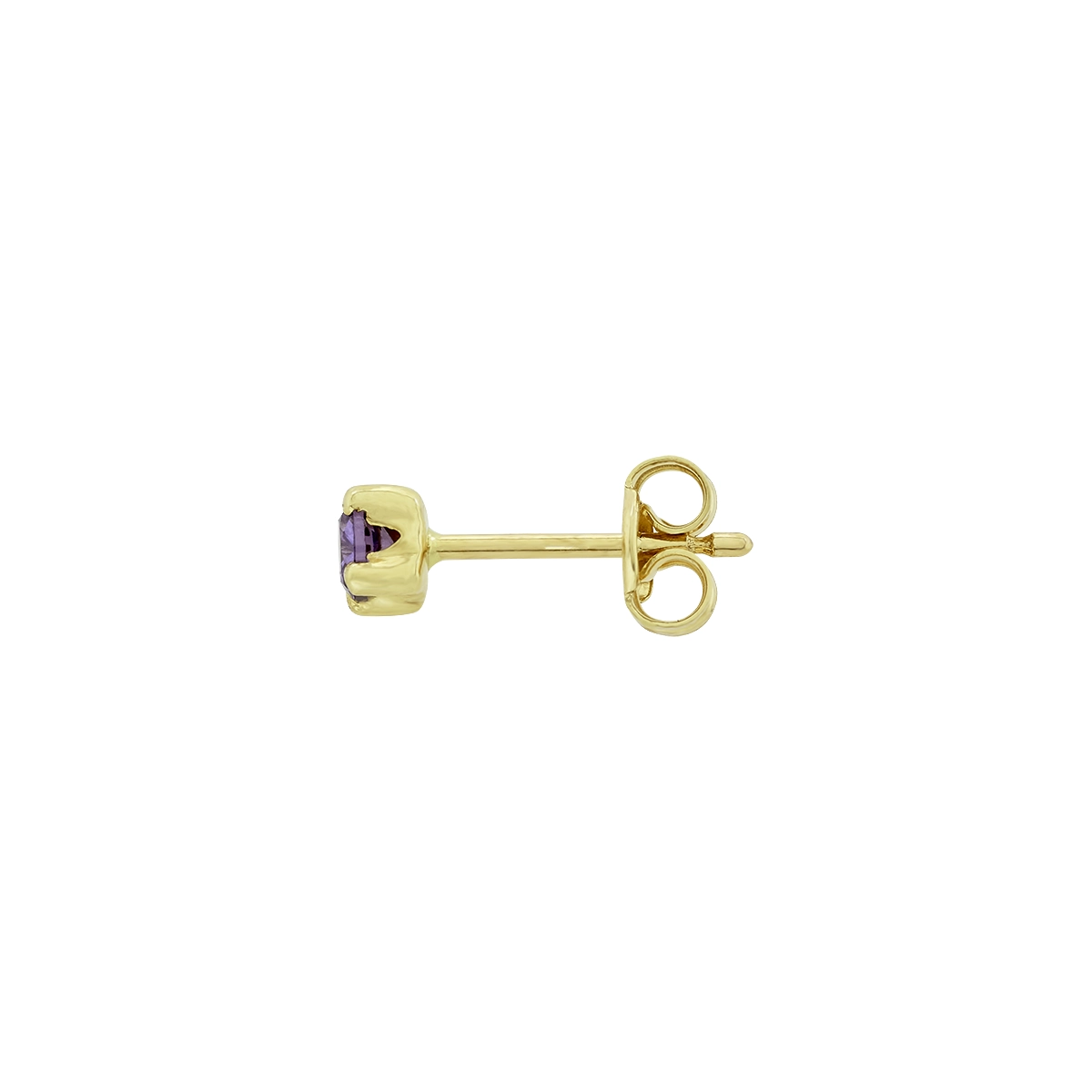 Topos studs en oro amarillo de 18 Kilates, con 2 amatistas centrales