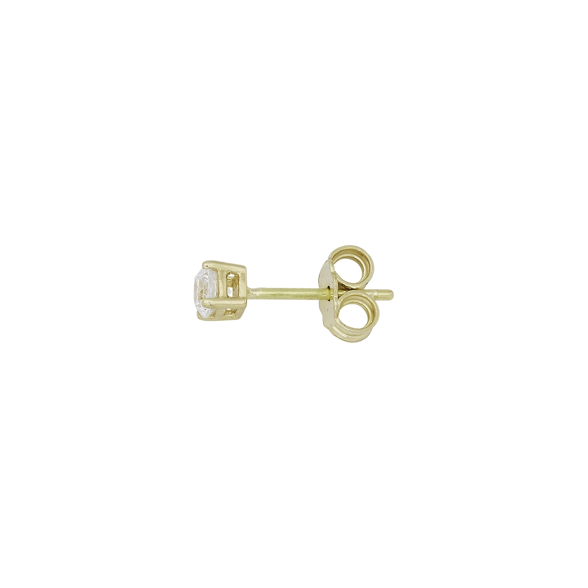 Topos studs en oro amarillo de 18 Kilates, con 2 zircones centrales