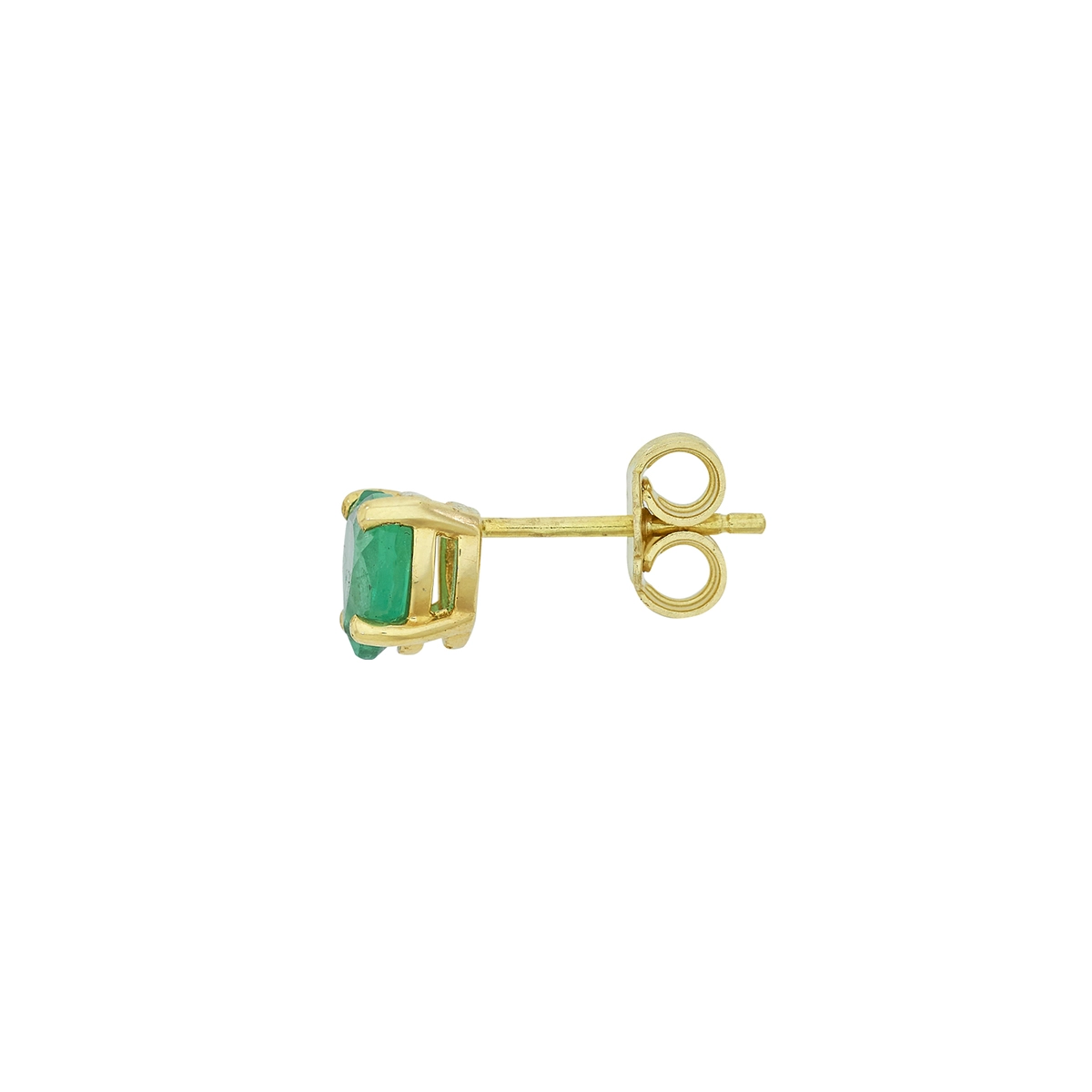 Topos studs en oro amarillo de 18 Kilates, con 2 esmeraldas centrales de 1.20 Ct