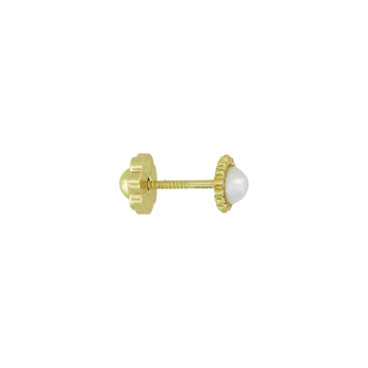 Topos en oro amarillo de 18 Kilates, Bisel, con perlas centrales de 2.50 mm de ancho aprox, 4.50 mm. de ancho