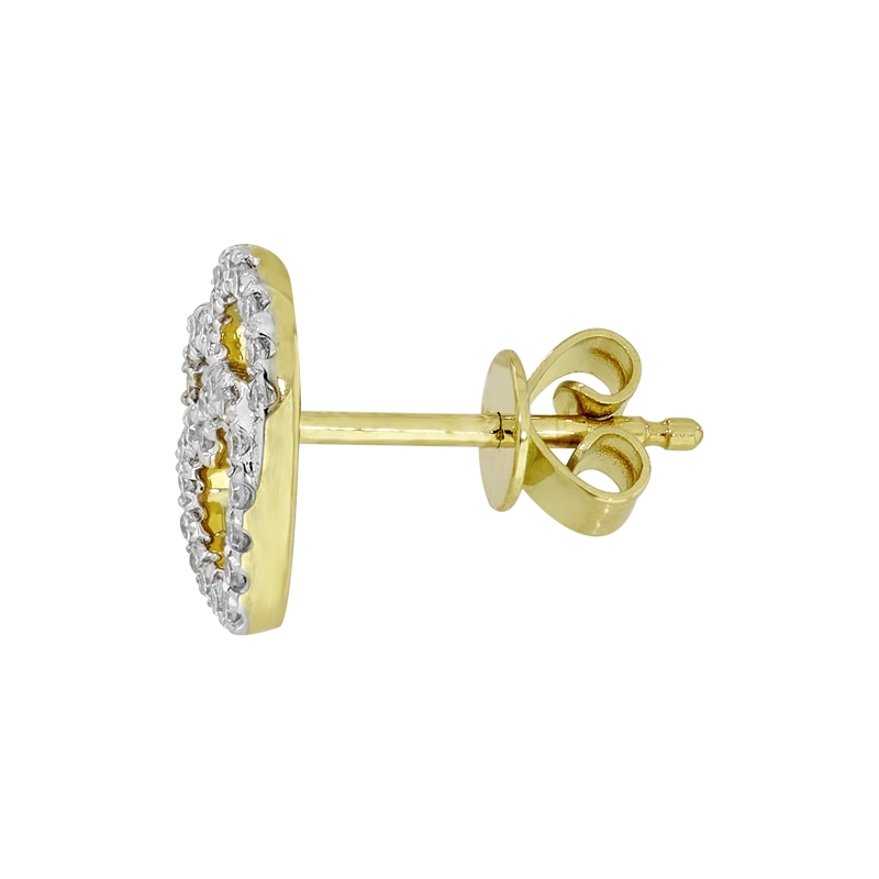 Topos de corazón en oro amarillo de 18 Kilates, con diamantes de 0.21 Ct