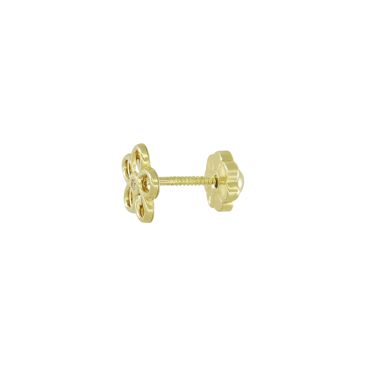 Topos en oro amarillo de 18 Kilates, Flores, con zircones, 6.50 mm. de ancho