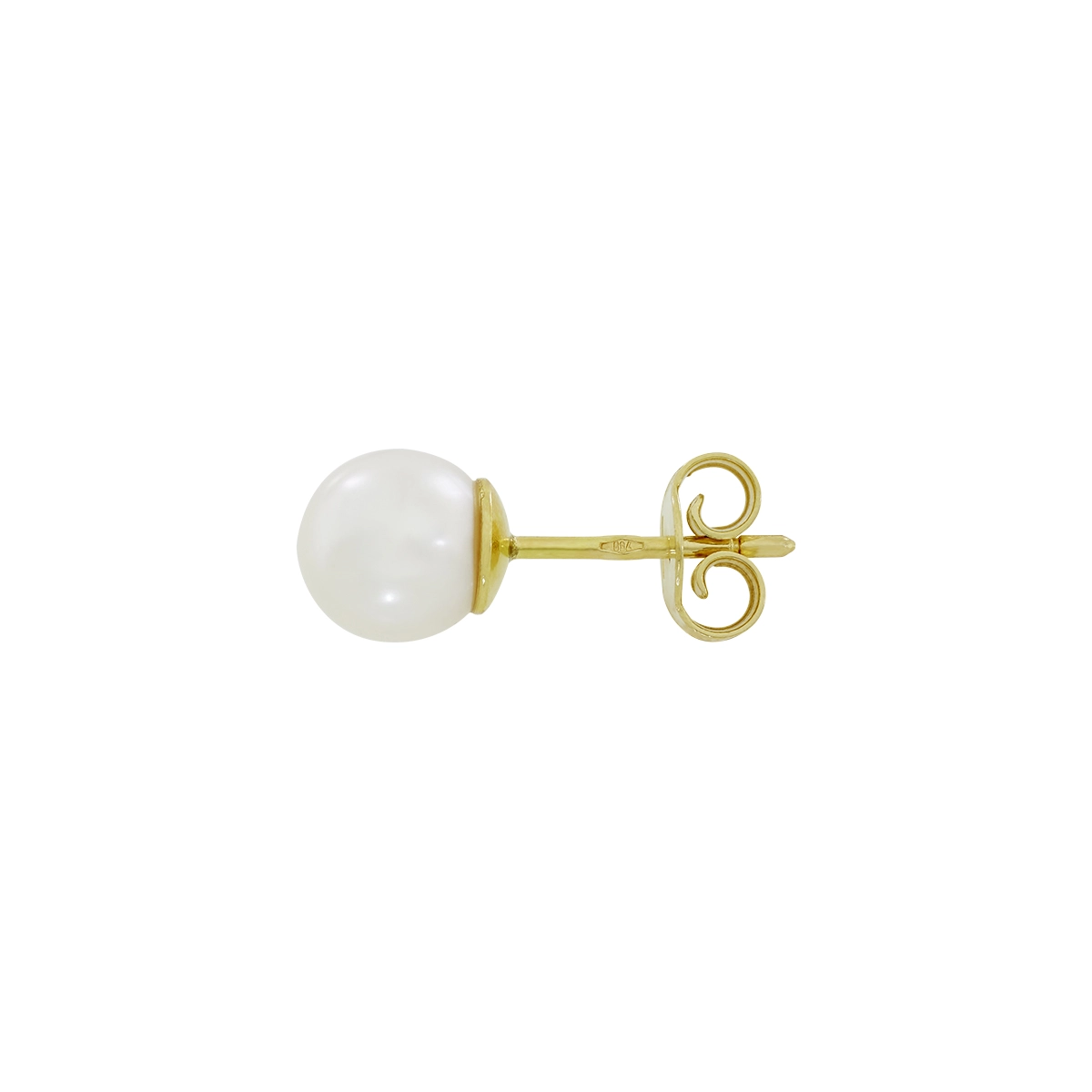 Topos en oro amarillo de 18 Kilates, Solitario, con perlas centrales de 7 mm de ancho aprox, 7 mm. de ancho