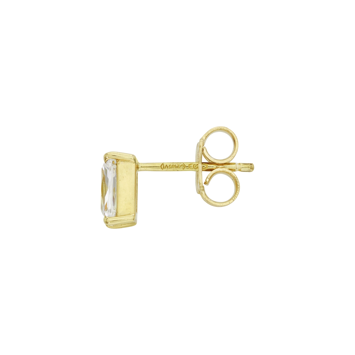 Topos studs en oro amarillo de 18 Kilates, con 2 zircones centrales