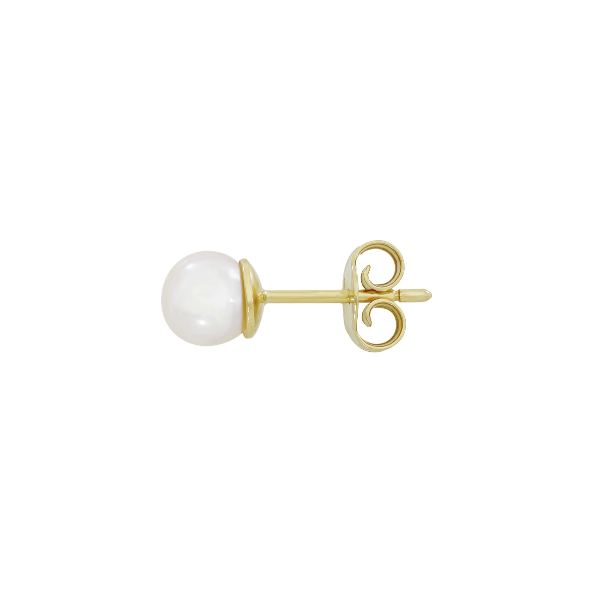 Topos en oro amarillo de 18 Kilates, Solitario, con perlas centrales de 6 mm de ancho aprox, 6 mm. de ancho