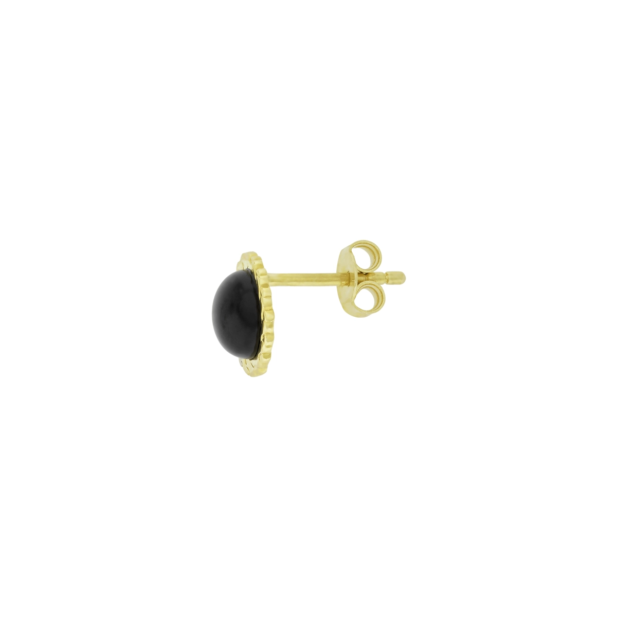 Topos studs en oro amarillo de 18 Kilates, Bisel, con 2 onix centrales