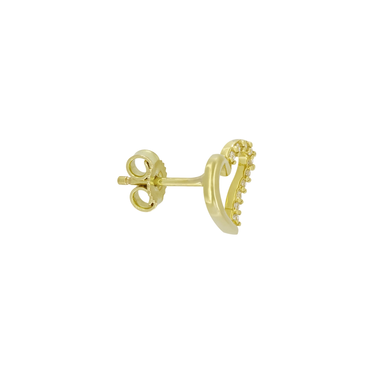 Topos en oro amarillo de 18 Kilates, Corazón, con zircones