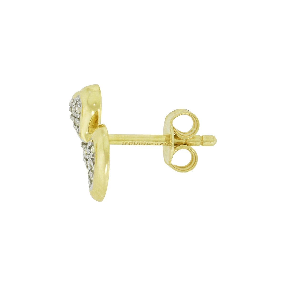 Topos de corazones en oro amarillo de 18 Kilates, con zircones
