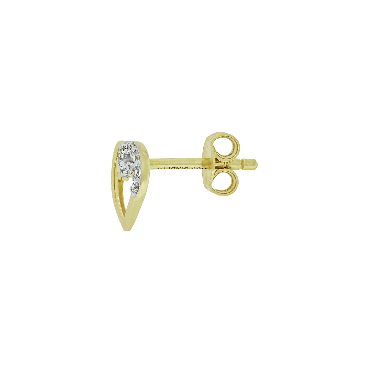 Topos de corazón en oro amarillo de 18 Kilates, con zircones