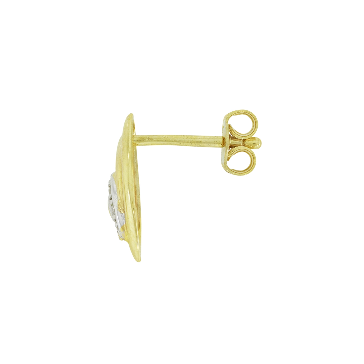 Topos en oro amarillo de 18 Kilates, Hoja, con diamantes de 0.06 Ct