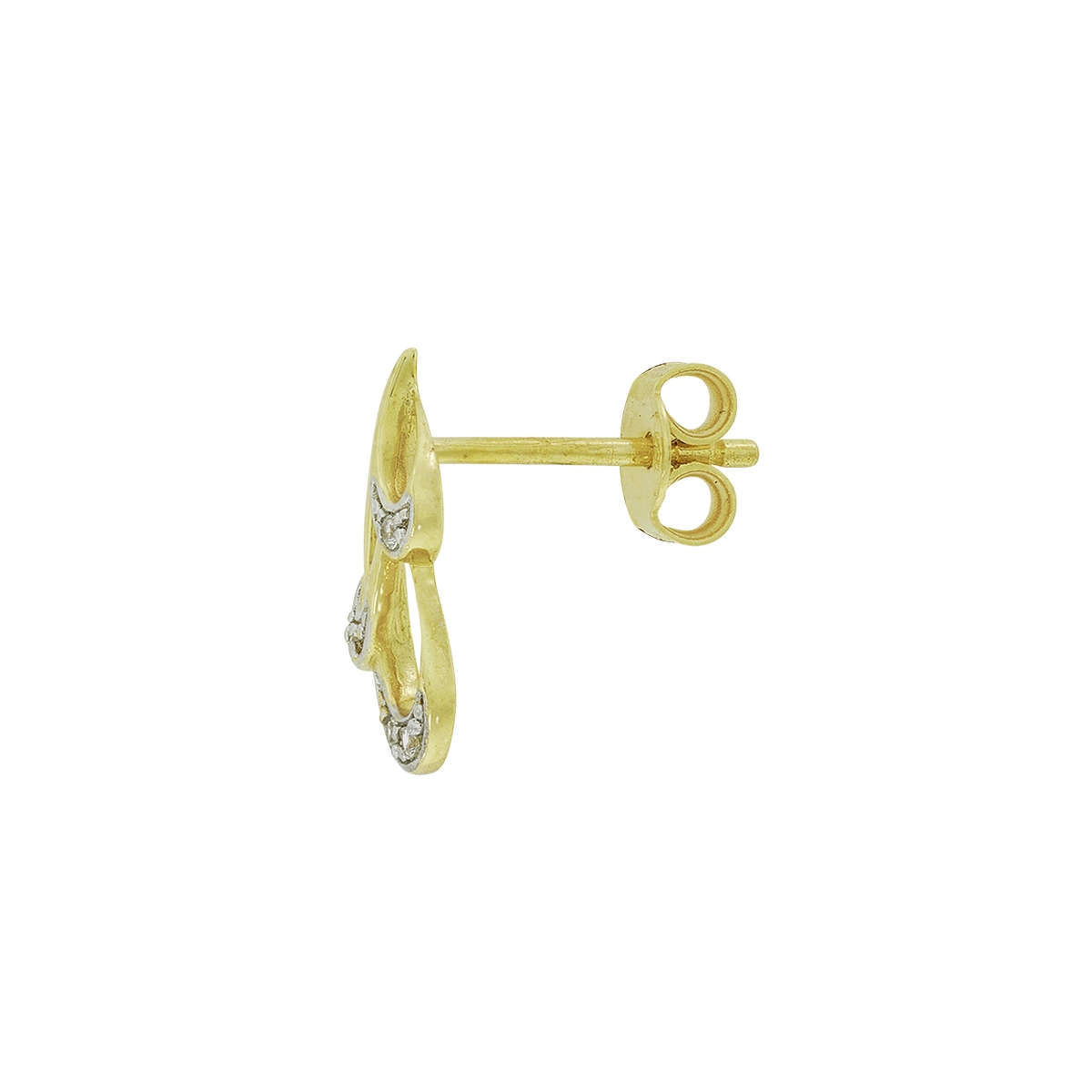 Topos en oro amarillo de 18 Kilates, Onda, con zircones