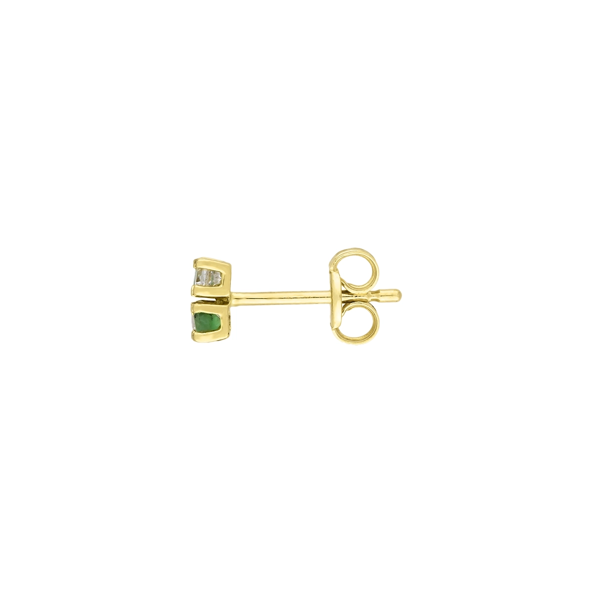 Topos en oro amarillo de 18 Kilates, Uñas+decoración, con esmeraldas y zircones, 4 mm. de ancho