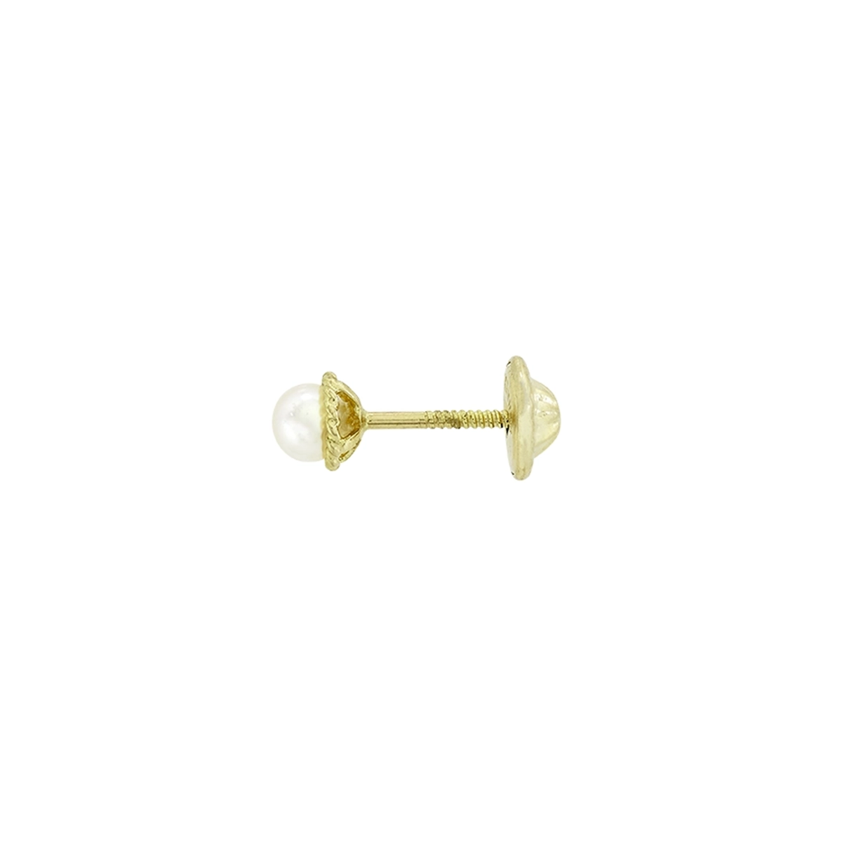 Topos en oro amarillo de 18 Kilates, Bisel, con perlas centrales de 3 mm de ancho aprox