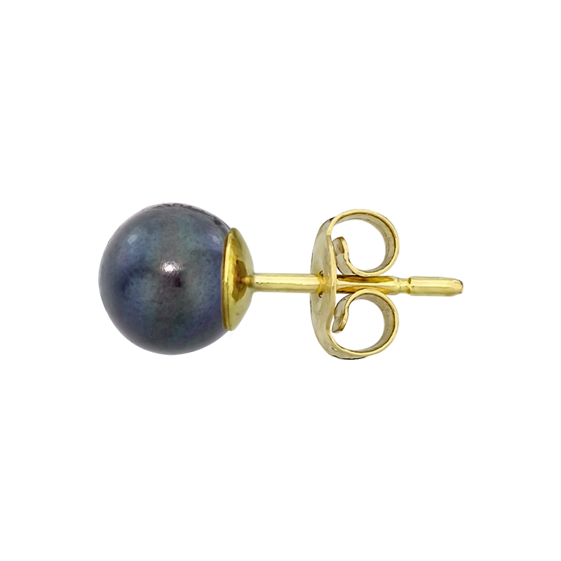 Topos en oro amarillo de 18 Kilates, Solitario, con perlas centrales de 7 mm de ancho aprox