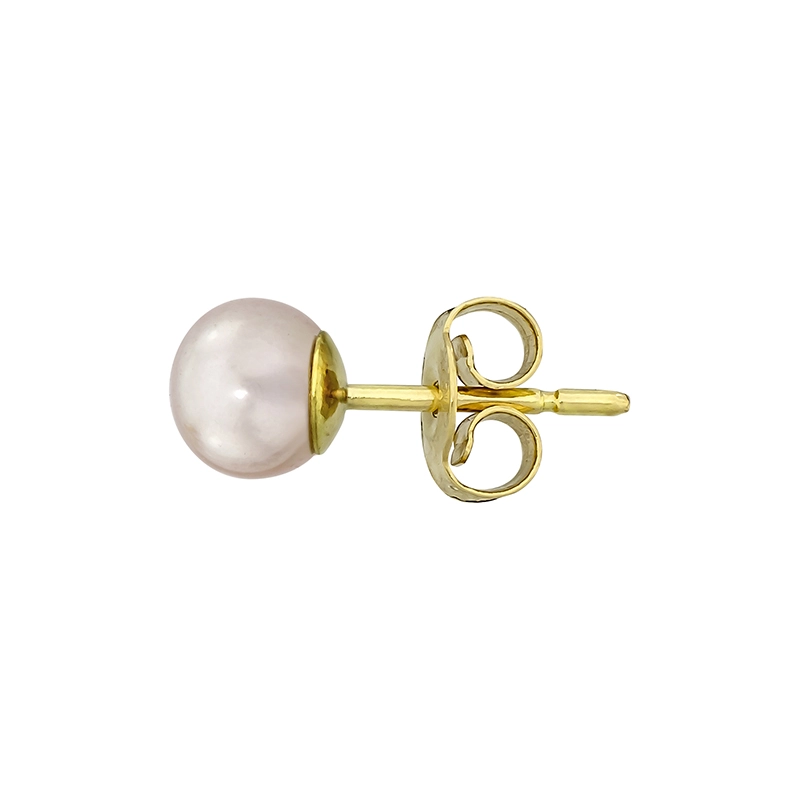 Topos en oro amarillo de 18 Kilates, Solitario, con perlas centrales de 4 mm de ancho aprox, 4 mm. de ancho