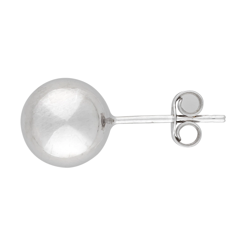 Topos en oro blanco de 18 Kilates, Bola, 8 mm. de ancho